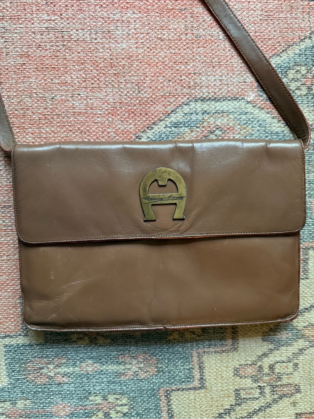 Rare Vintage Etienne Aigner Handmade Leather Shoulder Bag